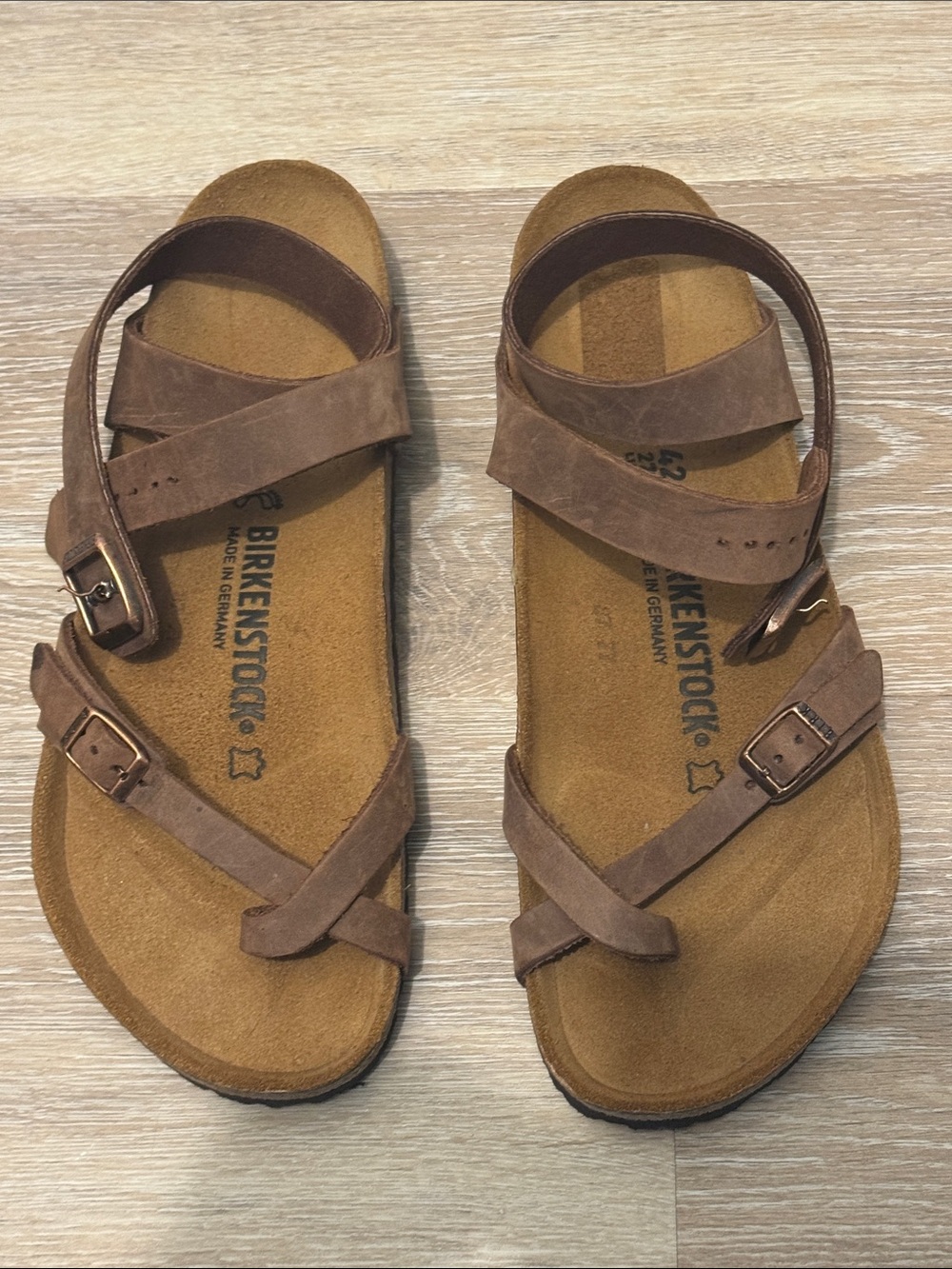 Birkenstock Brown Leather Gladiator Strappy Sandals
